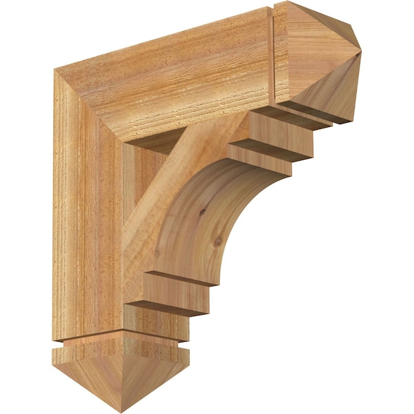 Ekena Millwork Merced Arts & Crafts Rough Sawn Bracket, Western Red Cedar, 6"W x 22"D x 22"H BKT06X22X22MRC03RWR - main